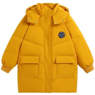 英氏男童羽绒服2025秋冬防寒中长款保暖儿童中大童校服羽绒外套