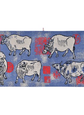 洁丽雅纯棉中国风浴巾吸水加厚