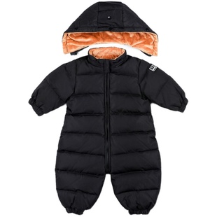 儿童连体衣羽绒服男女宝宝0-1-2岁婴儿冬套装哈衣外出服爬服童装
