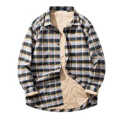 伦德马男士加厚保暖格子衬衫