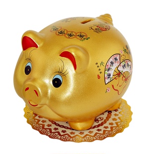 小猪存钱罐不可取陶瓷储钱罐只进不出家用大人用儿童大容量纸硬币