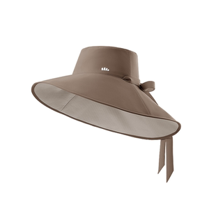 蕉下双面飘带渔夫帽女春夏2026新款防紫外线遮阳帽通勤黑胶防晒帽