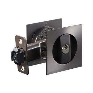 推拉门锁室内门移门锁双钩锁卫生间厨房嵌入式暗藏平移木门锁灰色