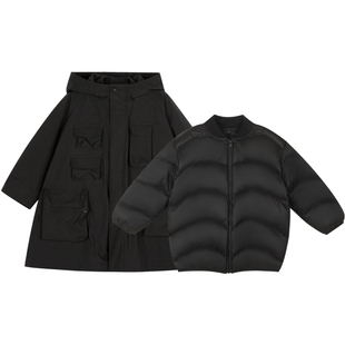 沐言系列三合一|woobaby儿童防水透湿外套男女童24冬季95绒羽绒服