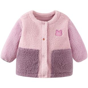 迷你巴拉巴拉儿童双面绒外套男童女童抗静电宝宝保暖仿羊羔绒秋季