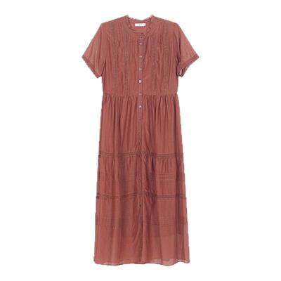 TALASA丝棉花边拼接设计连衣裙