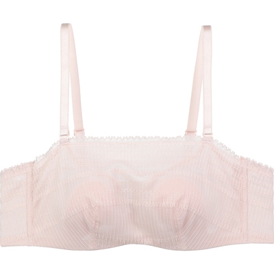 安莉芳超薄兔耳朵单层围抹胸文胸防走光女士大胸显小内衣EB01042