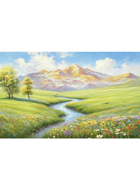 大芬村手绘高山流水客厅油画