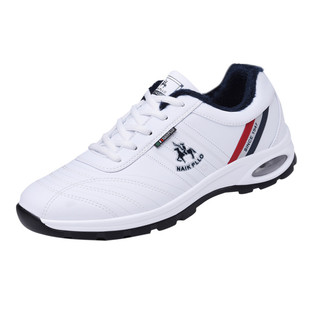 保罗男鞋真皮休闲皮鞋商务正装板鞋波鞋白色运动鞋男款父亲鞋冬季