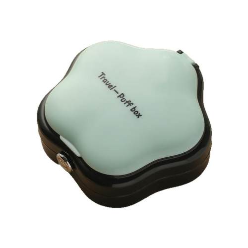 透气粉扑收纳盒补妆镜防尘翻盖盒子气垫收纳透气便携带气孔空盒子