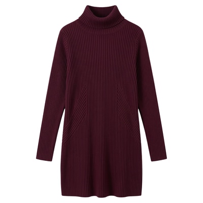 Sexy long sleeve turtleneck wool dress    性感长袖高领毛衣裙