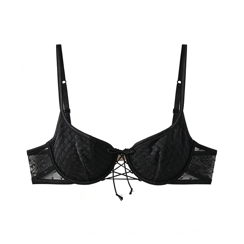 Intimissimi性感1/2杯文胸女士内衣薄款有钢圈黑色青年女性正品