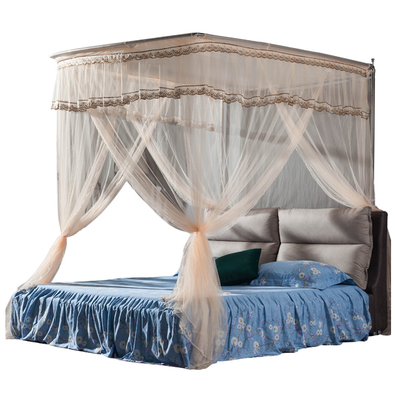 蚊帐不锈钢压脚落地U型免打孔不占空间加粗30mm管1.5m1.8床/2.0米