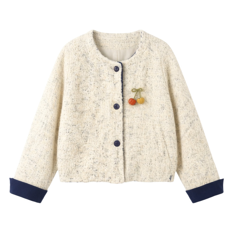 LUM 韩系撞色拼接羊羔毛内胆羽绒服女冬季新款洋气减龄小个子外套