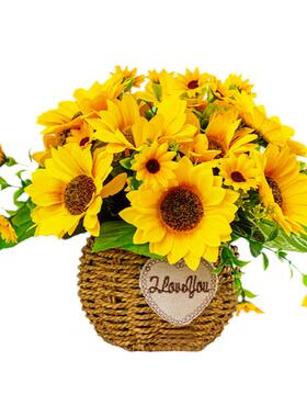 向日葵仿真花假花摆件客厅摆设