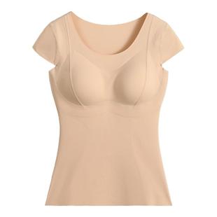 秋冬季大码保暖背心女款加绒磨毛绒内穿无痕免穿文胸修身美体内衣