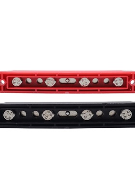 7路红黑色对装汇线排 4接线柱+3接线螺丝 150A大电流汇流排