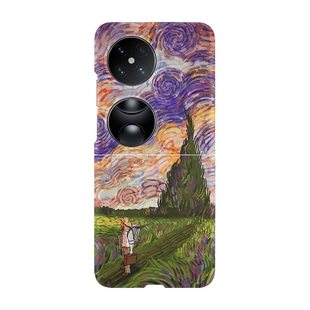 梵高傍晚时分适用于华为pocket2手机壳折叠屏P50Pocket保护套S磁吸外壳PuraX磨砂novaFlip创意MateXs2高级感