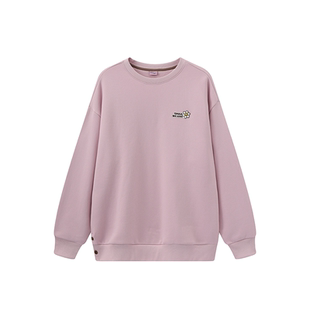 wigglewiggle26年春秋冬笑脸花内里加绒宽松圆领卫衣男女款上衣