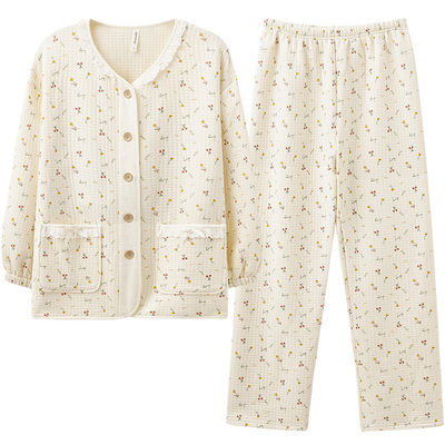 空气棉睡衣女甜美小碎花