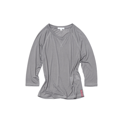 复古插肩袖柔软高弹圆领上衣