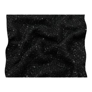 布艺岛小香风黑色织亮丝亮片小格子编织粗纺布料做衣服服装面料