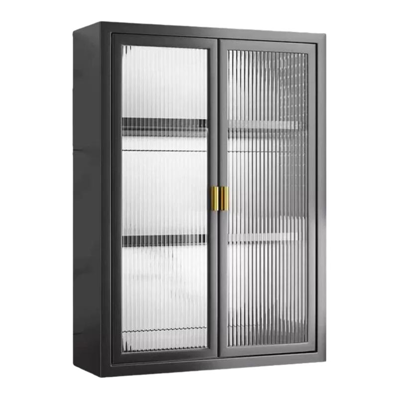 廚房壁掛式置物柜多層調(diào)料品小壁柜免打孔墻上收納柜調(diào)料瓶儲(chǔ)物柜
