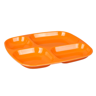 商用A5密胺分格餐盘四格盘学校工厂食堂专用快餐盘套装多格盘餐具