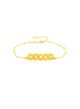 「盘缠五帝钱」S999纯银手链手作