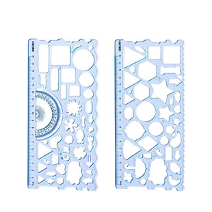 得力儿童绘画镂空模板尺小学生一年级几何绘图尺手账手抄报工具套装万花尺手账文具绘画百变图案镂空画画工具