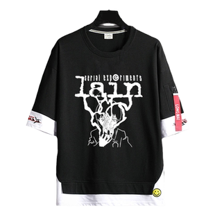 岩仓玲音周边T恤serial experiments lain纯棉短袖动漫中村隆太郎