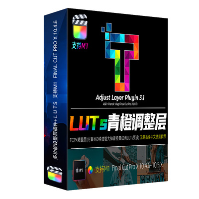 FCPX中文版全功能调整层青橙潮酷夜景扫街LUTs调色支持BigSur+M1