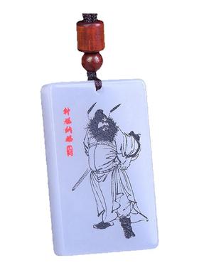 金丝玉钟馗挂件男女项链配饰玉牌