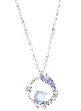 项链女锁骨链纯银琉璃古风简约