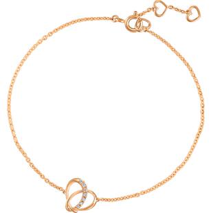 PROMESSA周生生同心心形18K玫瑰金钻石手链93202B