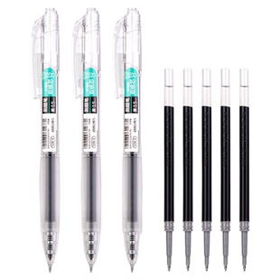 3支得力SA378刷题笔速干st头按动笔中性笔高颜值备考水性笔0.5mm