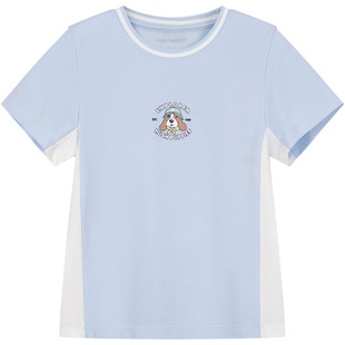 暇步士童装男童速干短袖夏新款小童宽松圆领衫儿童透气运动T恤