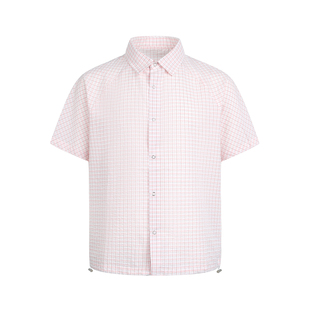 Dream made 美式泡泡纱短袖衬衫男款夏季休闲肌理感情侣衬衣外套