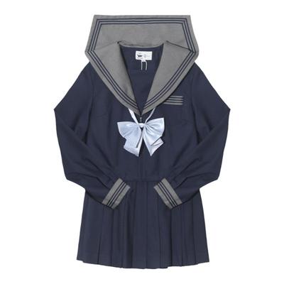 阿车家大码JK原创绀灰水手服