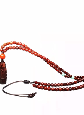 小叶紫檀六字真言原创设计风吊坠