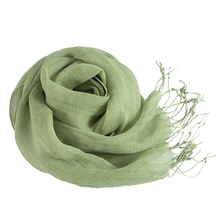 外贸出口100%亚麻纯色棉麻围巾女复古文艺民族风防晒薄款丝巾围脖