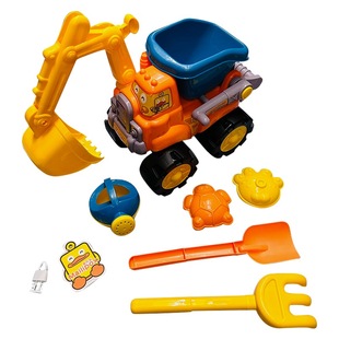 麦乐宝沙滩玩具工程车挖掘机运输车儿童挖沙子铲沙漏推车玩沙工具