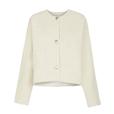 sdeer小香风法式圆领宽松短外套