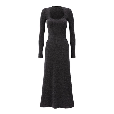 Heirloom复古针织u领长袖连衣裙