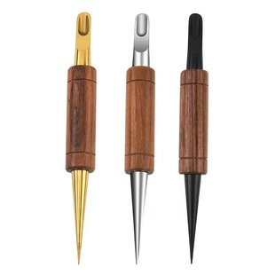 咖啡拉花针不锈钢雕花针实木酸枝木拿铁咖啡钩花针花式咖啡拉花笔