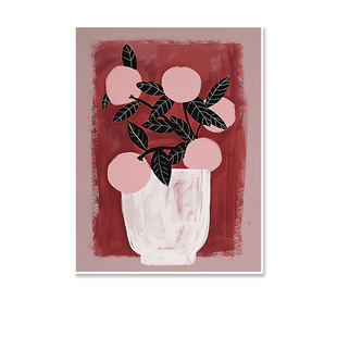 北欧小众小清新抽象植物花卉 装饰画心客厅沙发法式 定制画芯打印