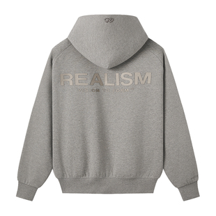 REALISM VISION LOGO原野花灰 重磅印花复古宽松连帽卫衣 潮牌