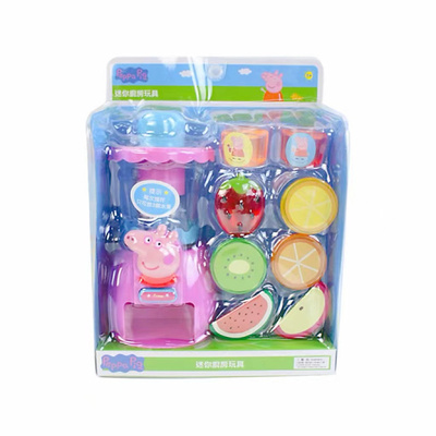 儿童玩具小猪佩奇过家家仿真手动水果搅拌机厨房榨汁机