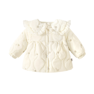 女童棉袄女宝上衣棉服婴儿保暖冬季加绒加厚外套儿童外出2026新款