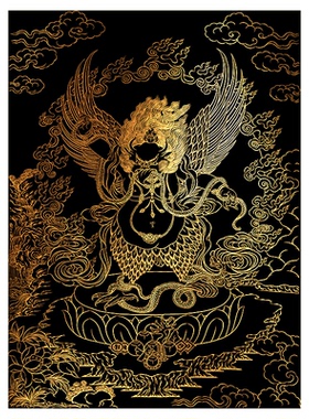 邦基唐卡金刚大鹏鸟DIY描金涂色